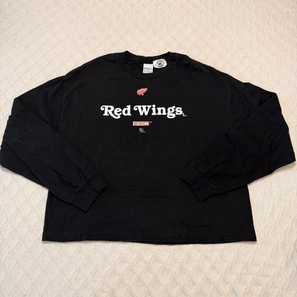Vintage Detroit Red Wings long sleeve Shirt Men Sz XL NHL 90s